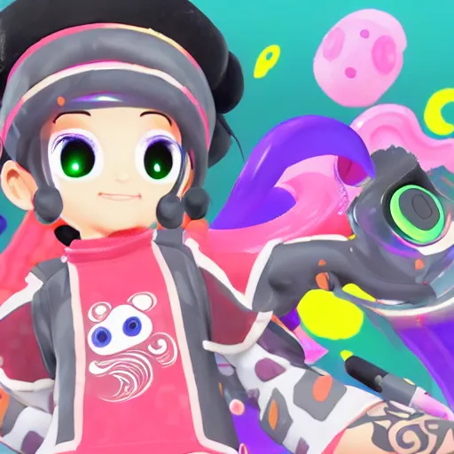 Image similar to portrait of a splatoon idol