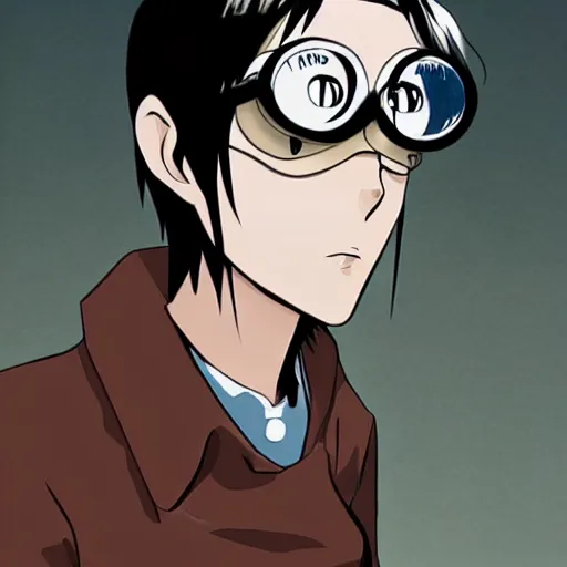 Prompt: cat person with goggles, style of hajime isayama