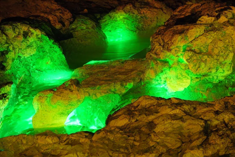Image similar to glowing green rocks