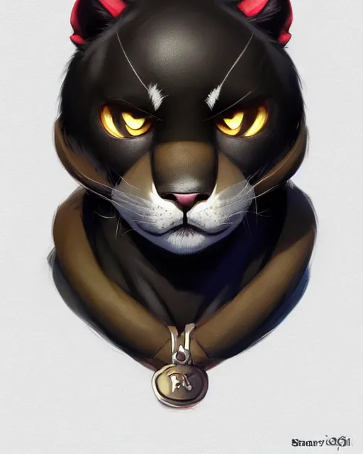 Image similar to character concept art of a cute young male anthropomorphic furry panther | | cute - fine - face, pretty face, key visual, realistic shaded perfect face, fine details by stanley artgerm lau, wlop, rossdraws, james jean, andrei riabovitchev, marc simonetti, and sakimichan, trending on artstation