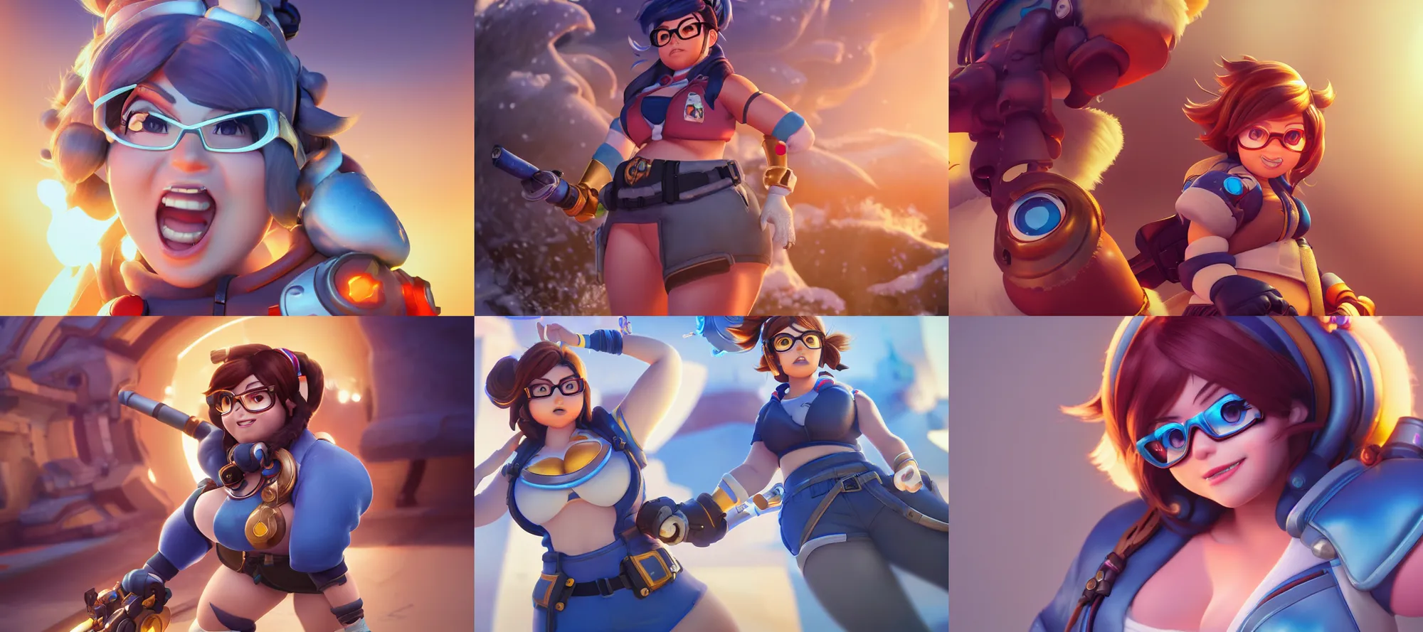 Image similar to hyperdetailed mei from overwatch as a disney pixar character, hd texture, beautiful 3D render, 8k, octane render, soft lighting, in the city, sharp focus, hyperrealistic, golden hour