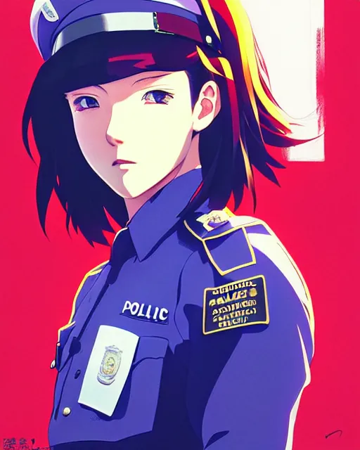 Image similar to police officer | very very anime!!!, fine - face, audrey plaza, realistic shaded perfect face, fine details. anime. realistic shaded lighting poster by ilya kuvshinov katsuhiro otomo ghost - in - the - shell, magali villeneuve, artgerm, jeremy lipkin and michael garmash and rob rey