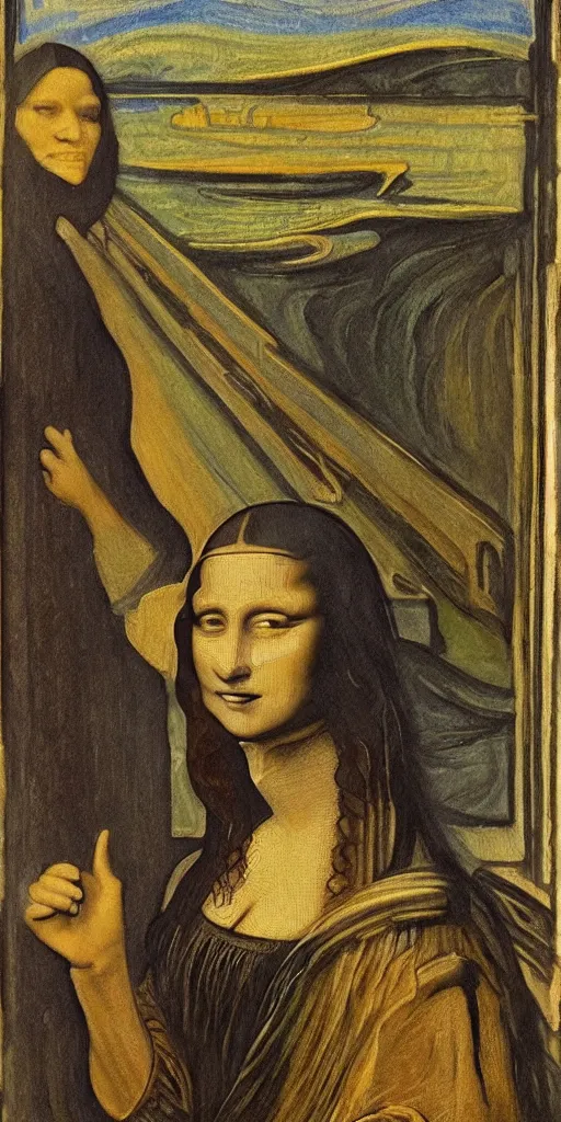 Image similar to mona lisa scream of munch