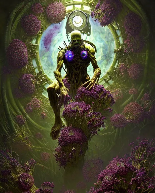 Image similar to the platonic ideal of flowers, rotting, insects and praying of cletus kasady carnage thanos dementor doctor manhattan chtulu mandelbulb spirited away lichen mandala bioshock davinci heavy rain the witcher botw, d & d, fantasy, ego death, decay, dmt, psilocybin, art by greg rutkowski and anders zorn