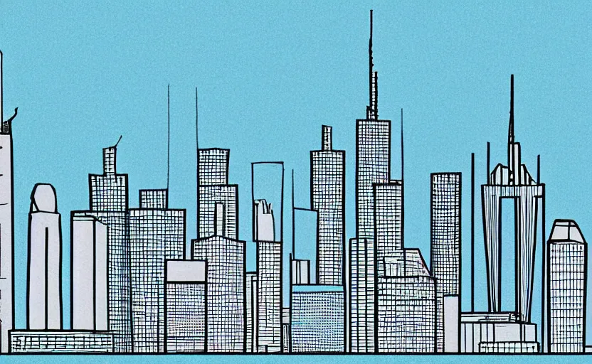 Image similar to minimalist drawing of frankfurt skyline