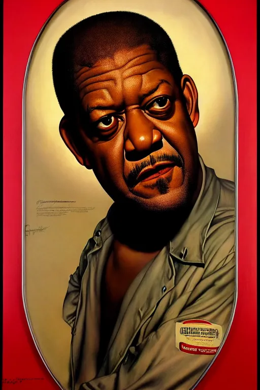 Image similar to forest whitaker by gil elvgren and norman rockwell and rob gonsalves and hajime sorayama, hyperrealistic, high detail, ultra detailed, highly detailed face, ruffled fabric