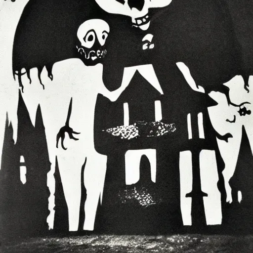 Image similar to spooky photo of shadow monsters, vintage 1 9 3 0 s photo