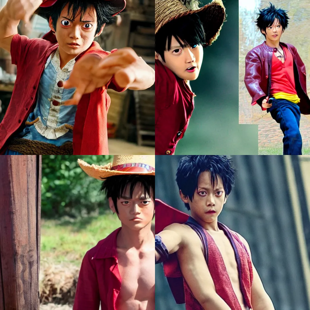 Prompt: live action Luffy