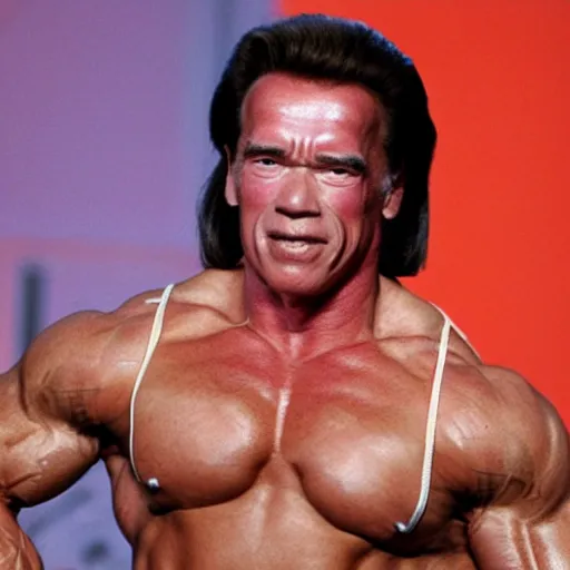 Image similar to Arnold Schwarzenegger dressing in drag