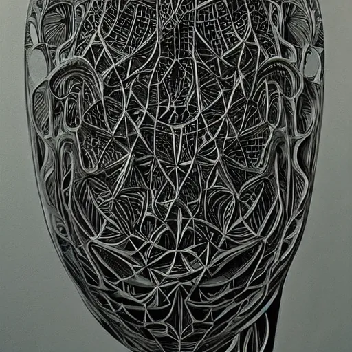 Image similar to detailed painting of a living pod architecture, filigree ornaments, zaha hadid