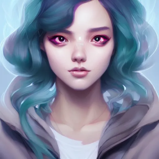 Image similar to a portrait of a beautiful model, art by lois van baarle and loish and ross tran and rossdraws and sam yang and samdoesarts and artgerm, digital art, highly detailed, intricate, sharp focus, Trending on Artstation HQ, deviantart, unreal engine 5, 4K UHD image