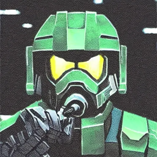 Prompt: master chief smoking a big fat blunt.