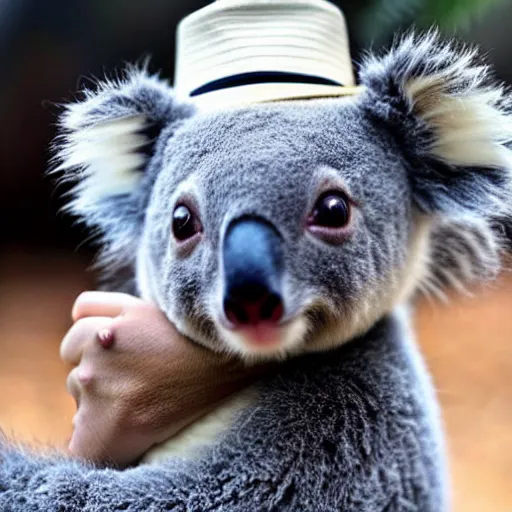 Image similar to photo cute koala wearing a fedora