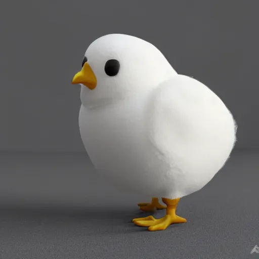 Image similar to a chick shaped marshmallow + longshoreman hybrid, 8 k, 4 k, trending on artstation cgsociety, octane ue 5