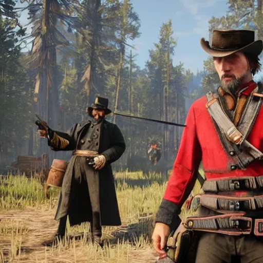 Image similar to A ukrainian cossack in Red Dead Redemption 2