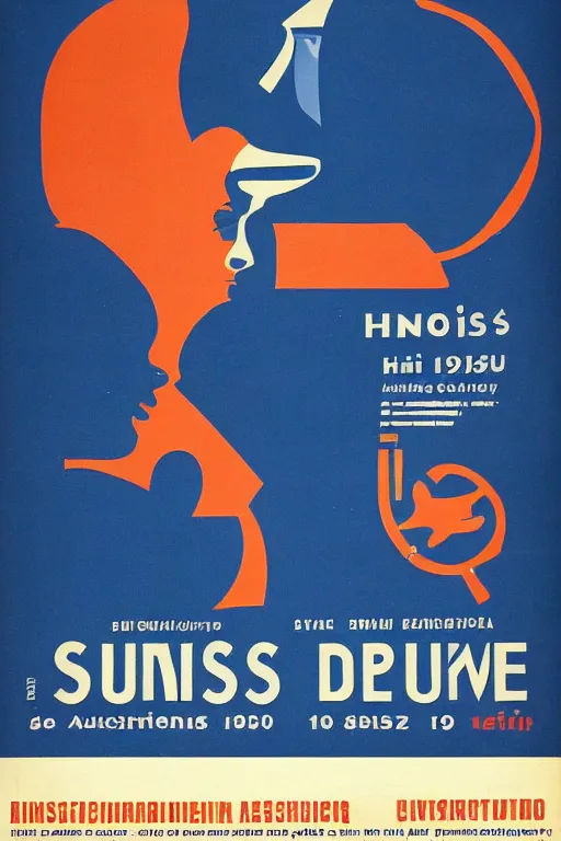 Image similar to 1 9 5 0 s swiss poster for an architecture conference, swiss design, graphic design, browns and blues, in the style of hans aeschbach