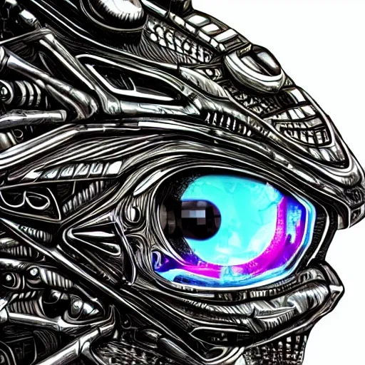 Prompt: cybernetic wolf eye, futuristic, cyberpunk, digital illustration, photo - realistic, macro, extremely detailed, vivid, neon, dramatic lighting, intricate details