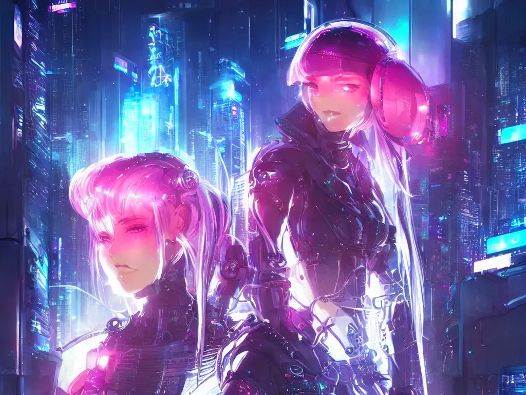 Image similar to portrait anime visual futuristic female cyber police, on cyberpunk neon light tokyo rooftop, ssci - fi and fantasy, intricate and very beautiful, human structure, concept art, sharp focus, anime by magali villeneuve and rossdraws and liya nikorov and luxearte, frostine engine