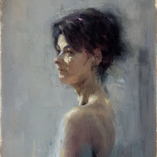 Prompt: portrait of woman by richard schmid