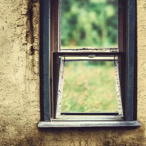 Image similar to a window open to a life not being lived, nostalgia, pain, sorrow