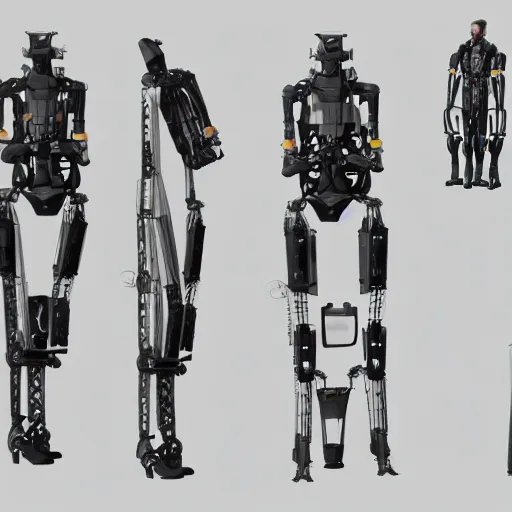 Image similar to professional engineering CAD exploded view of a realistic android bodyguard modeled after gordon freeman, solidworks, catia, autodesk inventor, unreal engine, gynoid cad design inspired by Viktor Antonov and Boston Dynamics and Ross Tran and WLOP, product showcase, octane render 8k