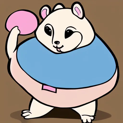 Prompt: fat obese anthro hamster cartoon