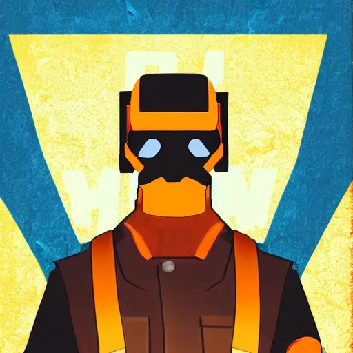 Prompt: a portrait of a half - life 2 team fortress 2 scout video game character art, in retro colors, synthwave style, 2 d digital vector art