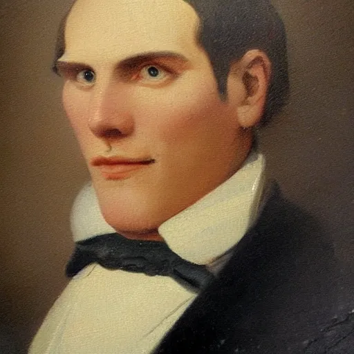 Image similar to An early 1800s oil painting of Jerma985 in the early 1800s, grainy, realistic, very realistic, hyperrealistic, highly detailed, very detailed, extremely detailed, very neat, very epic, very cool, detailed, trending on artstation