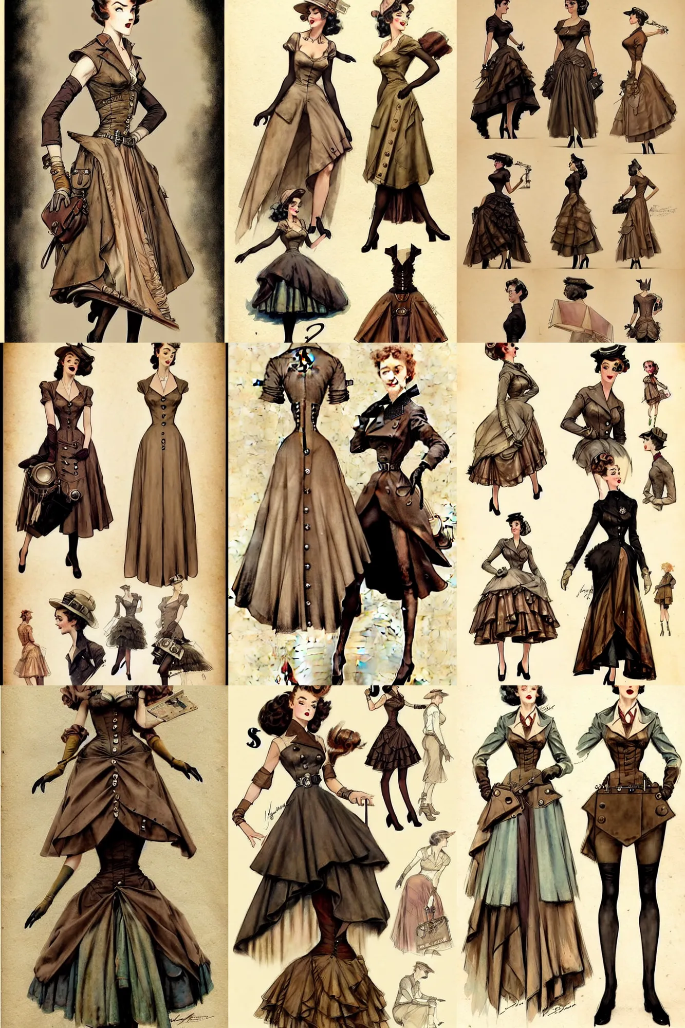 Steampunk shop clothing drawings