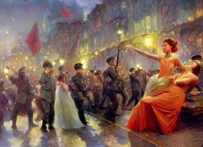 Prompt: soviet revolution by vladimir volegov and alexander averin and delphin enjolras and daniel f. gerhartz