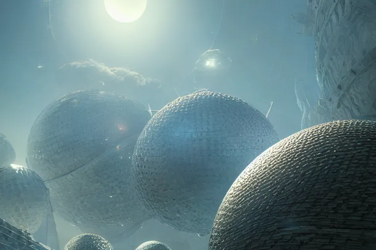 Prompt: A very highly detailed dyson sphere next to a very tiny and very highly detailed smooth Earth concept art by Greg Rutkowski, neofuturistic highly detailed, digital concept art, Dimensional cyan gold natural light, sharp focus, realistic concept art by Stephen Hickman and James Gurney and Hiromasa Ogura rendered in Octane Render, From the distance