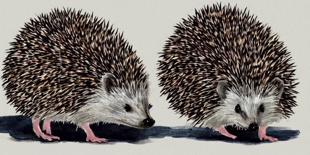 Image similar to a hedgehog in the style of steph kellet