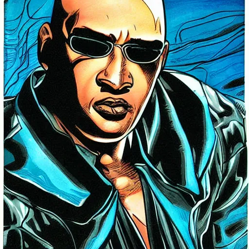 Image similar to Morpheus , comic book art