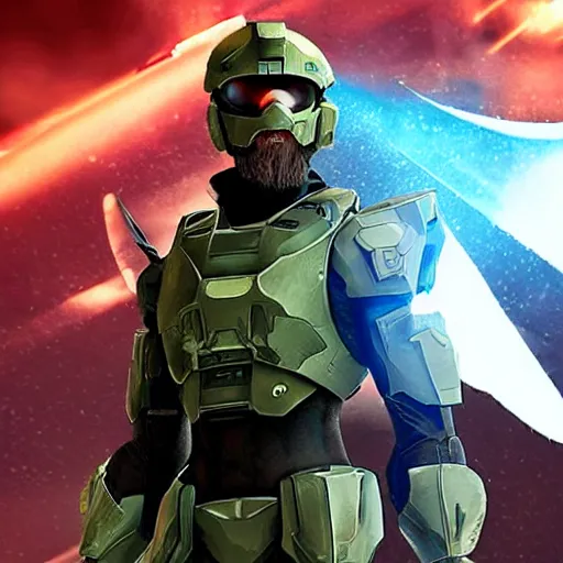 Prompt: photorealisitic of pewdiepie as a halo character