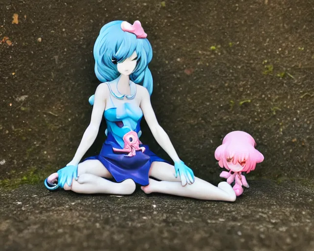 Prompt: James Jean isolated magical girl vinyl figure, figure photography, smooth sharp focus, tropical undertones, anime stylized, dynamic pose, high detail, outdoors lighting - H 640