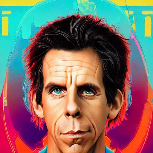 Image similar to ben stiller portrait, Pixar style, by Tristan Eaton Stanley Artgerm and Tom Bagshaw.