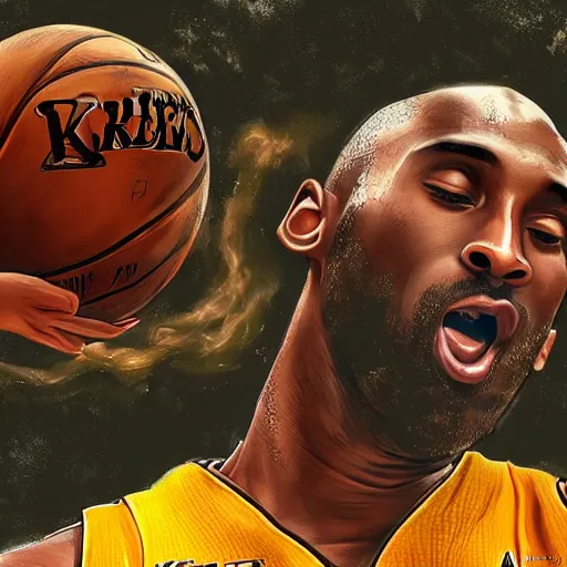 Image similar to kobe bryant kissing a giant turtle in heaven, hyper realistic, cinematic, side view, digital art, amazing detail, artstatiom, cgsociety, epic art