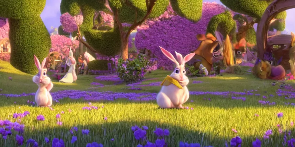 Image similar to a rabbit in the movie tangled, screenshot