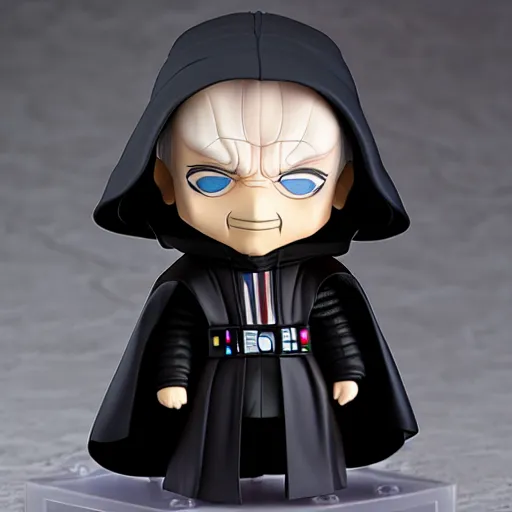 Image similar to nendoroid hooded darth sidious emperor palpatine from star wars, detailed, custom