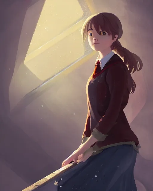 Image similar to a girl from harry potter, full shot, atmospheric lighting, detailed face, by makoto shinkai, stanley artger m lau, wlop, rossdraws, james jean, andrei riabovitchev, marc simonetti, krenz c