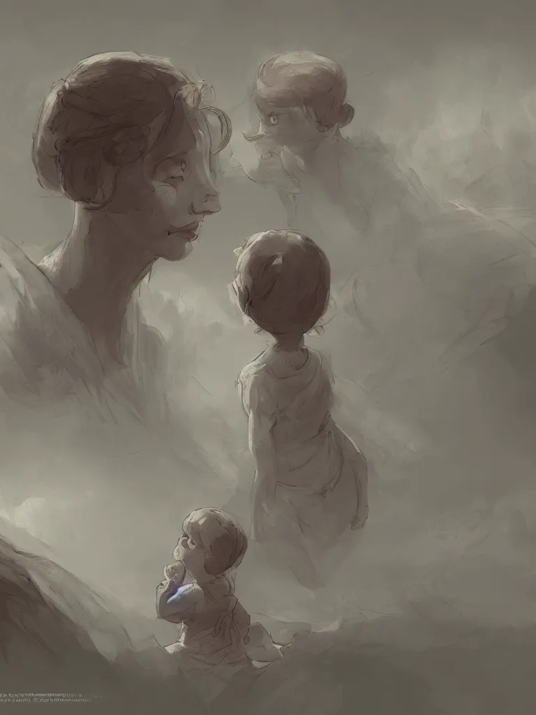 Image similar to mother by Disney Concept Artists, blunt borders, rule of thirds