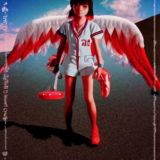 Prompt: angels in the outfield, in the style of grand chamaco and stanley kubrick, inspired by evangelion, photorealistic, epic, super technical, cinematic still