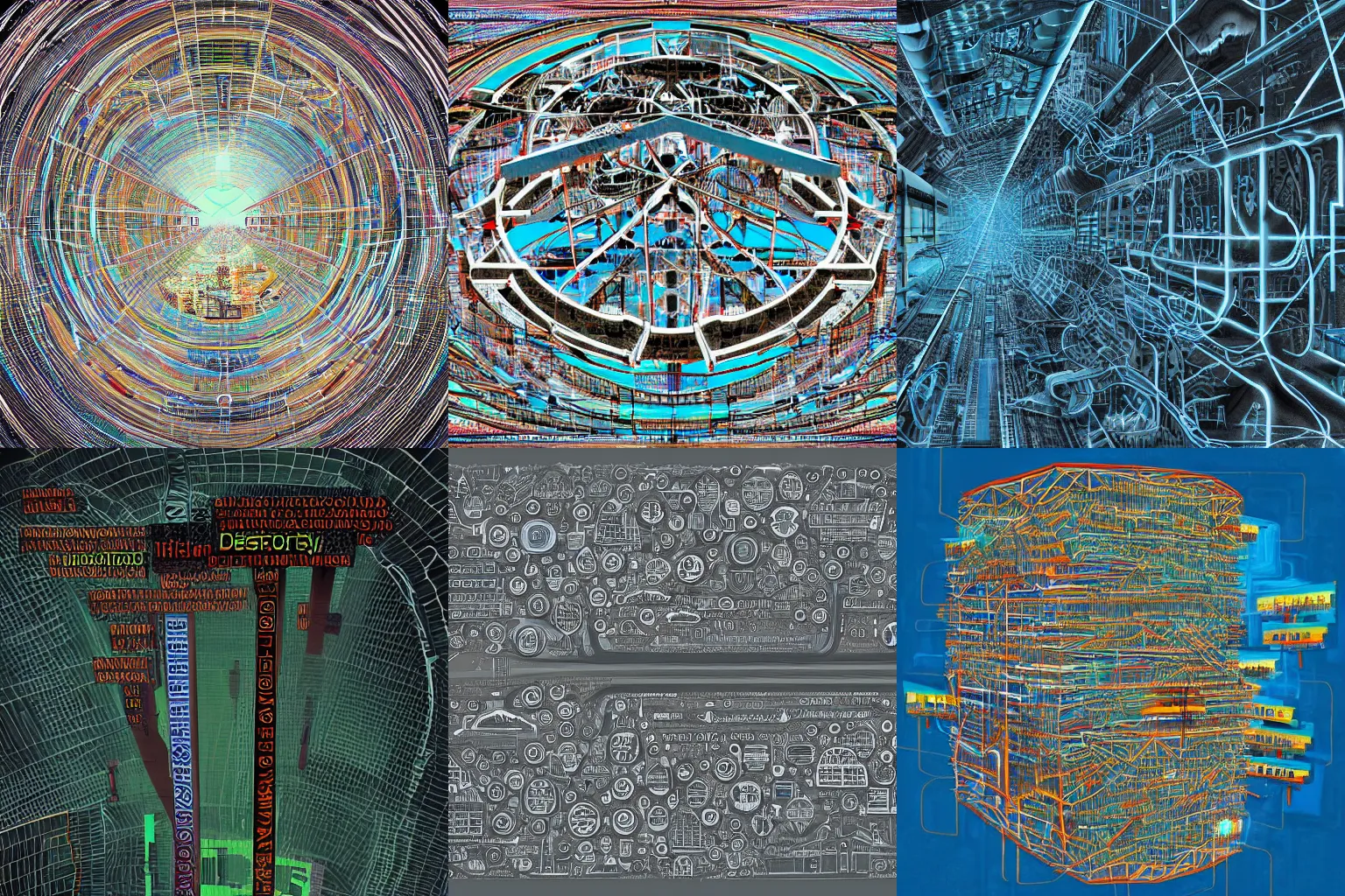 Prompt: The infrastructure of humanity, detailed, digital art.