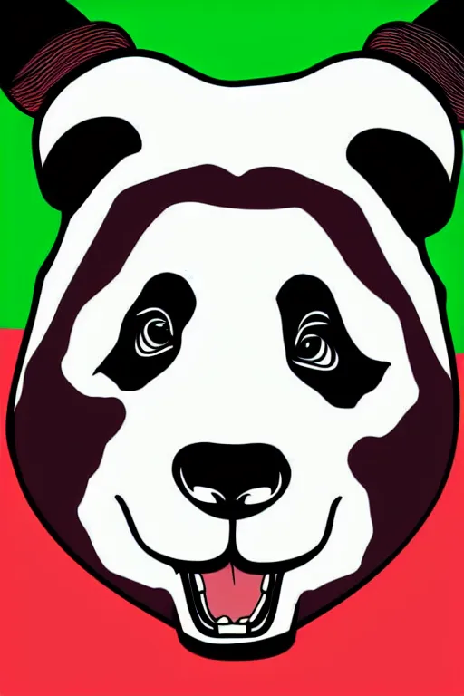 Image similar to Portrait of a panda as a wrestler, sticker, colorful, illustration, highly detailed, simple, smooth and clean vector curves, no jagged lines, vector art, smooth