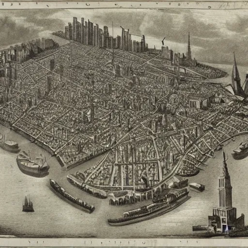 Prompt: nyc in the year 1624