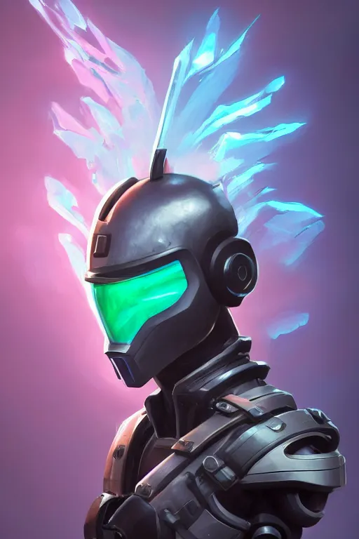 Image similar to epic mask helmet robot ninja portrait stylized as fornite style game design fanart by concept artist gervasio canda, behance hd by jesper ejsing, by rhads, makoto shinkai and lois van baarle, ilya kuvshinov, rossdraws global illumination radiating a glowing aura global illumination ray tracing hdr render in unreal engine 5