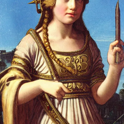 Image similar to young girl crowned empress of the roman empire