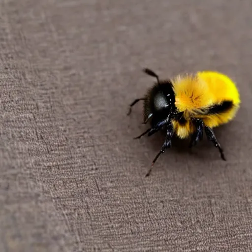 Prompt: a tiny bumblebee wearing a cool hat