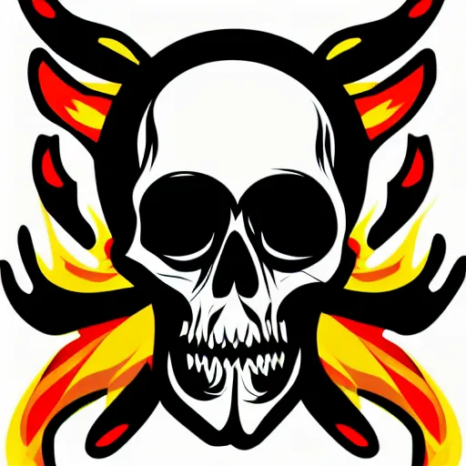 Image similar to vector art icon of a flaming skull