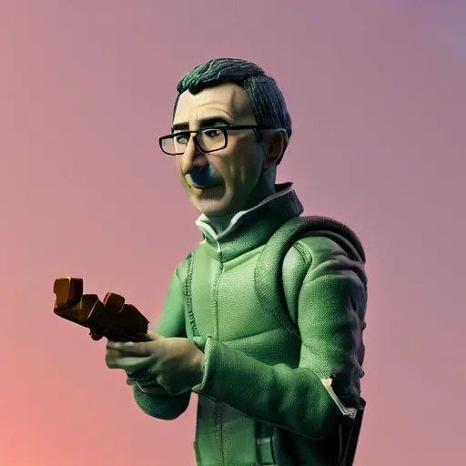 Prompt: john oliver action figure, mint condition, 3 d octane render, artstation, andrew krivulya